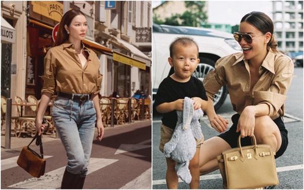 Lý Nhã Kỳ diện sơ mi buông hẳn 3 hàng khuy, thách thức cả Hà Hồ khi đụng hàng-9