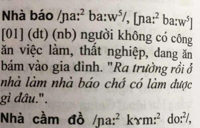 Nhiều chuyên gia phản đối từ điển định nghĩa nhà báo là ăn bám-1