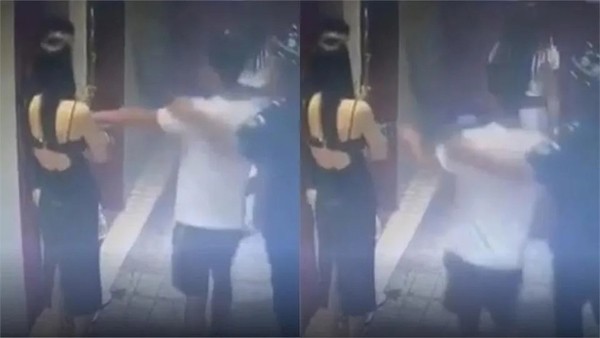 Cặp tình nhân đang trò chuyện, gã đàn ông say xỉn đi qua có hành động khiếm nhã lập tức nhận cái kết đau đớn-1