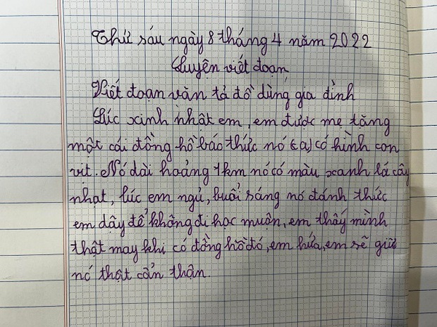Bài văn tả chiếc đồng hồ của bé gái tiểu học khiến cô giáo lẫn dân mạng ôm bụng cười lăn-1