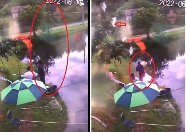 Rùng mình clip hai thanh niên câu cá vừa giật cần đã suýt mất mạng ở Lào Cai-1