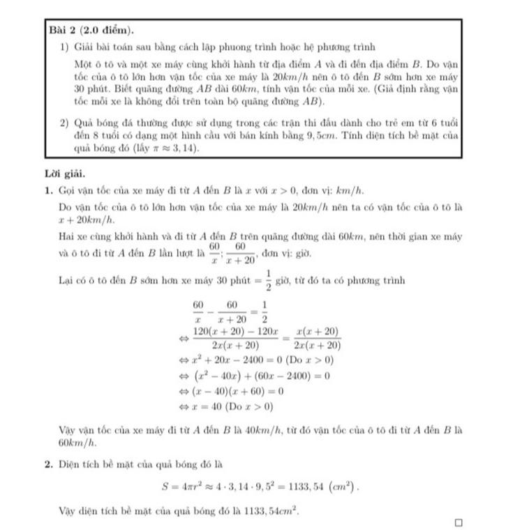 Gợi ý đáp án môn Toán thi vào lớp 10 tại Hà Nội năm 2022-2
