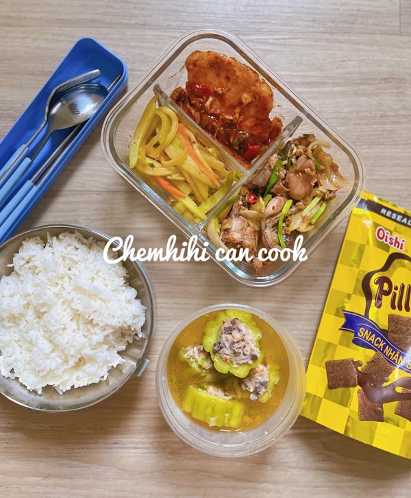 Vợ đảm 9x vào bếp nấu cơm hộp mỗi ngày, mở ra ông xã chỉ muốn ăn ngay lập tức-4