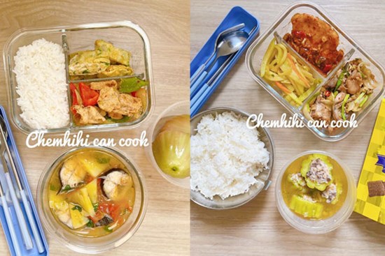 Vợ đảm 9x vào bếp nấu cơm hộp mỗi ngày, mở ra ông xã chỉ muốn ăn ngay lập tức