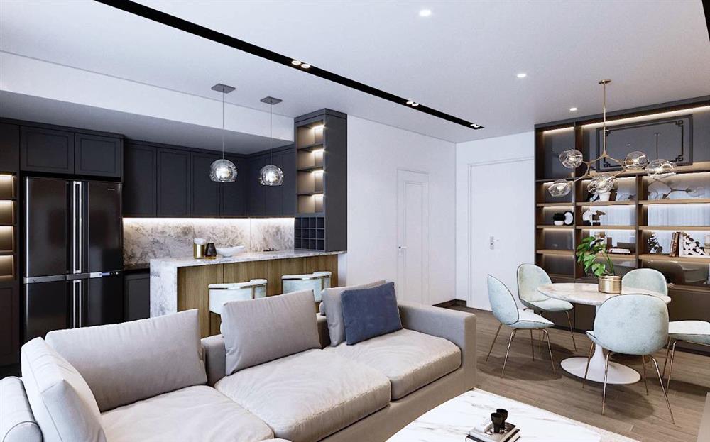 Căn hộ 7 tỷ với tone màu trắng xám hiện đại của Cao Thái Hà, nhiều người sốc khi nhìn vào phòng chứa đồ-3