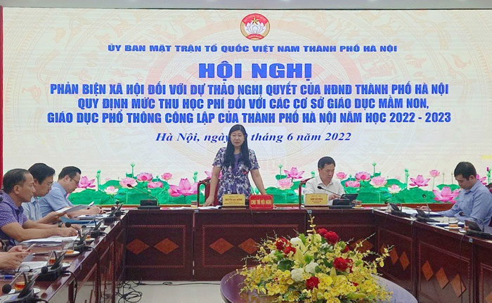 Phản biện xã hội Dự thảo nghị quyết quy định mức thu học phí cơ sở giáo dục mầm mon, giáo dục phổ thông công lập TP năm học 2022-2023-1