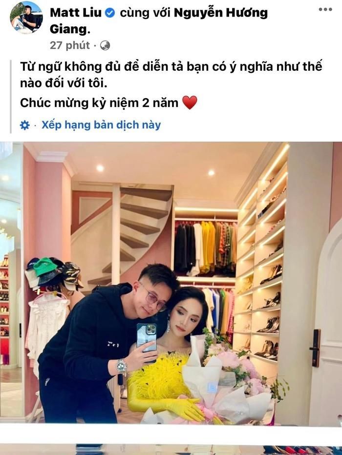 Hương Giang kỉ niệm 2 năm hẹn hò bên Matt Liu, dân tình nhắc nhẹ chuyện cưới hỏi-2