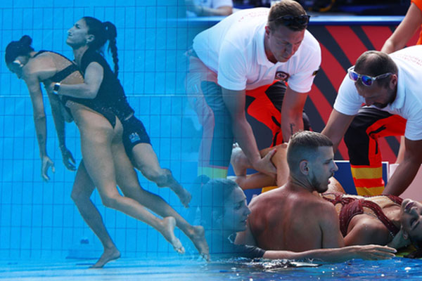 VĐV bơi ngất xỉu chìm xuống đáy bể khi đang tranh tài bị cấm thi ở giải vô địch thế giới, tình hình hiện tại gây chú ý-1