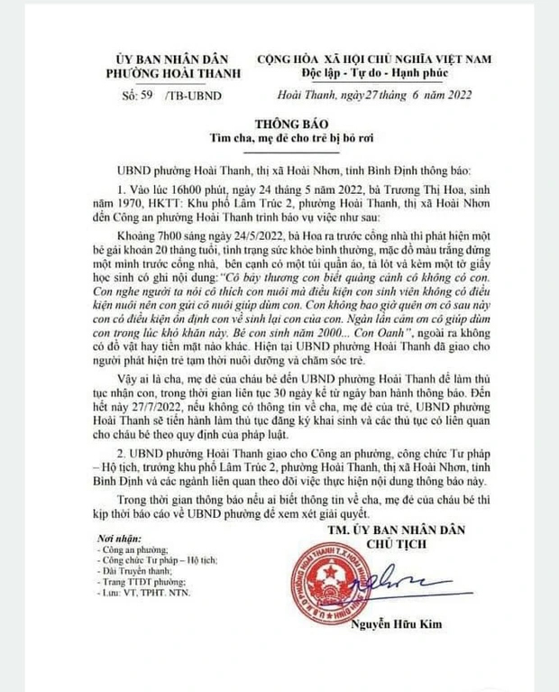 Bỏ rơi con trước nhà người khác với lời hứa có điều kiện sẽ về nhận lại-1