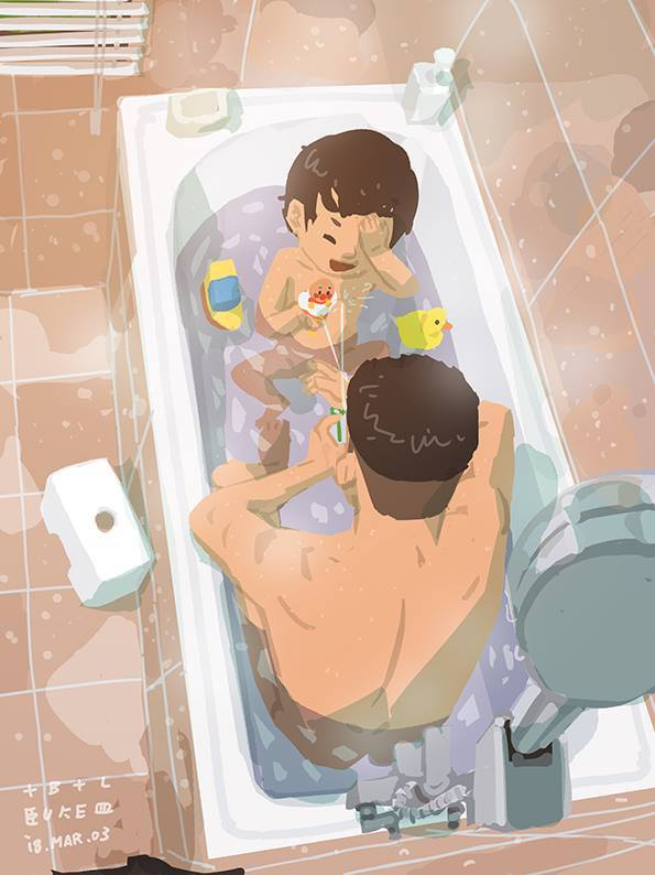 Những khoảnh khắc yêu thương của cha và con được diễn tả chân thực qua bộ tranh đầy cảm động: Cha thầm lặng, ít nói nhưng luôn yêu con theo cách của riêng mình-2