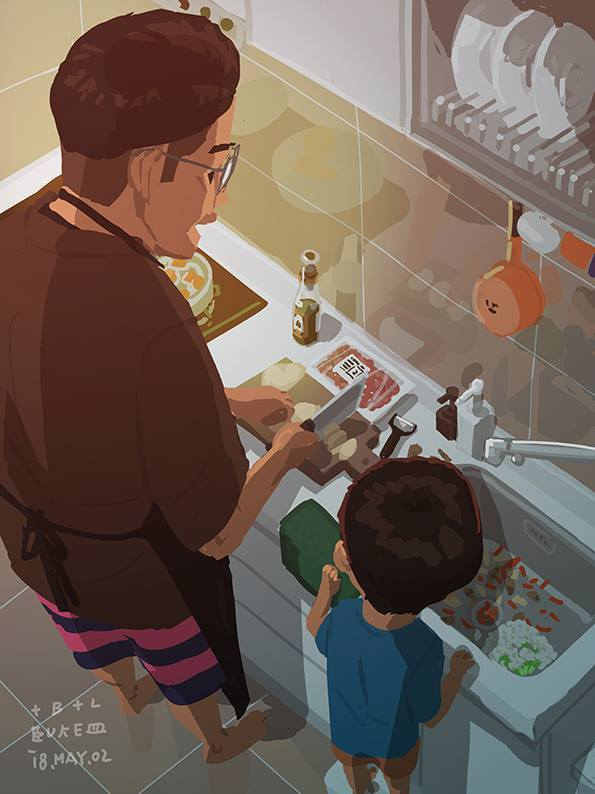 Những khoảnh khắc yêu thương của cha và con được diễn tả chân thực qua bộ tranh đầy cảm động: Cha thầm lặng, ít nói nhưng luôn yêu con theo cách của riêng mình-17