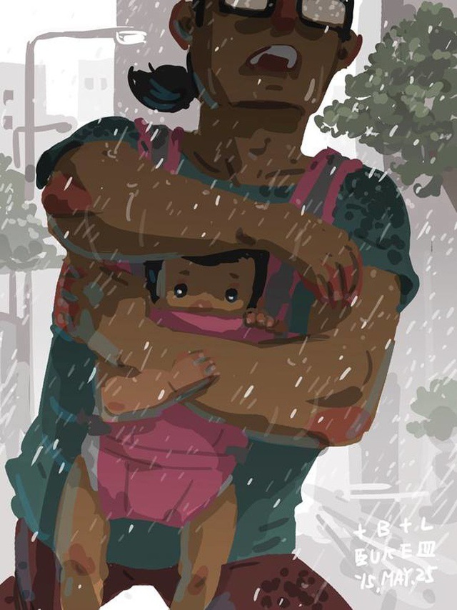 Những khoảnh khắc yêu thương của cha và con được diễn tả chân thực qua bộ tranh đầy cảm động: Cha thầm lặng, ít nói nhưng luôn yêu con theo cách của riêng mình-23