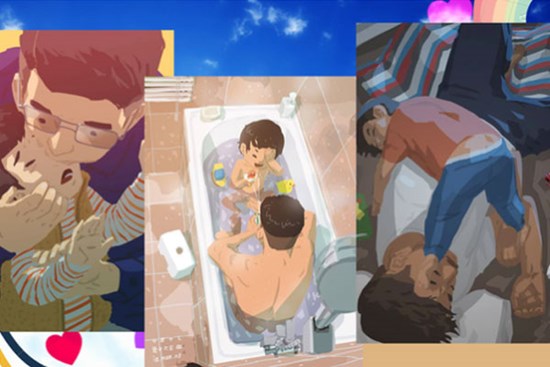 Những khoảnh khắc yêu thương của cha và con được diễn tả chân thực qua bộ tranh đầy cảm động: Cha thầm lặng, ít nói nhưng luôn yêu con theo cách của riêng mình