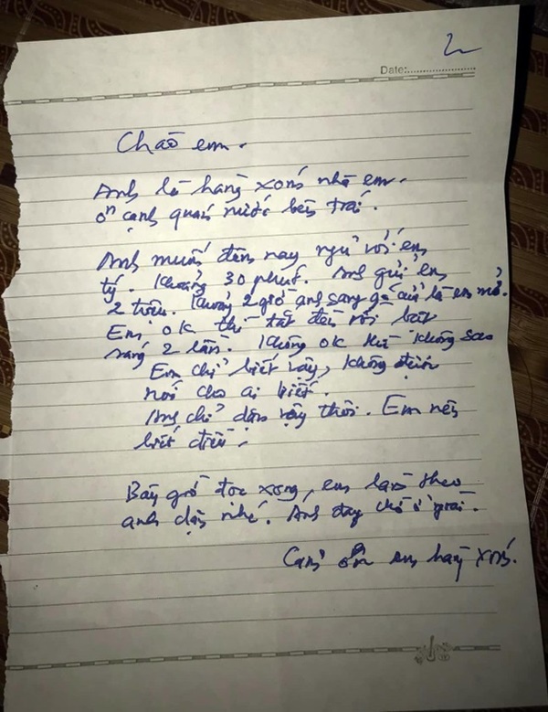 Xôn xao bức thư người đàn ông ‘xin ngủ cùng’ cô gái trẻ-1