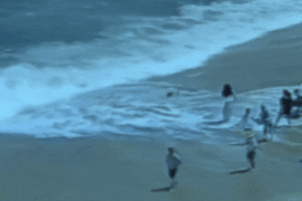 Cảnh sát lao xuống biển cứu bé gái 4 tuổi bị sóng cuốn ra xa bờ