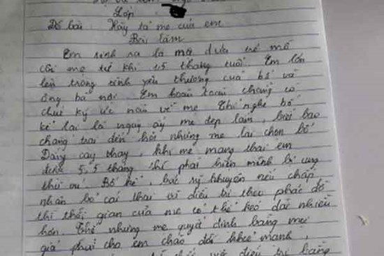 Bật khóc trước bài văn kể về người mẹ đã khuất của nam sinh lớp 7