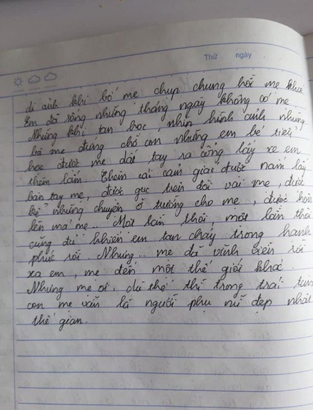 Bật khóc trước bài văn kể về người mẹ đã khuất của nam sinh lớp 7-2