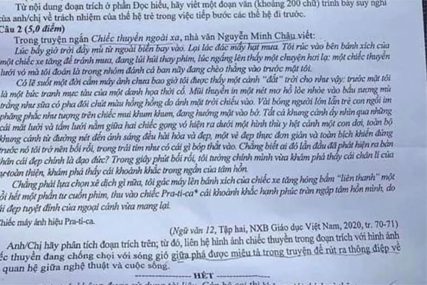 Gợi ý đáp án môn Ngữ văn thi tốt nghiệp THPT 2022-1