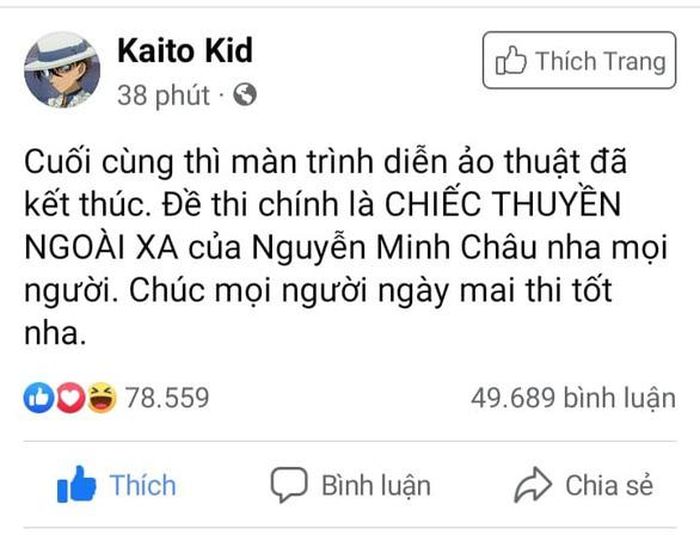 Kaito Kid tiên tri đề Văn, 3 năm đoán trúng như thần: Thừa nhận chỉ ăn may-2