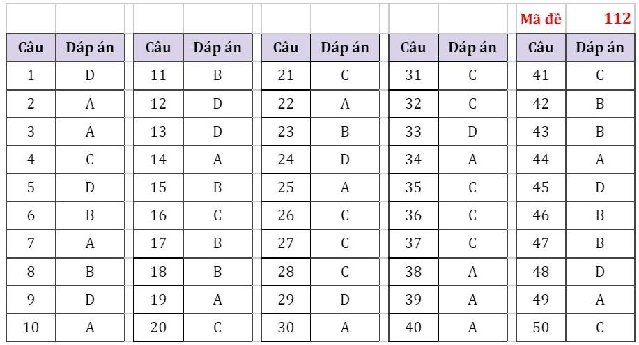 Đáp án tham khảo môn Toán thi tốt nghiệp THPT 2022-6