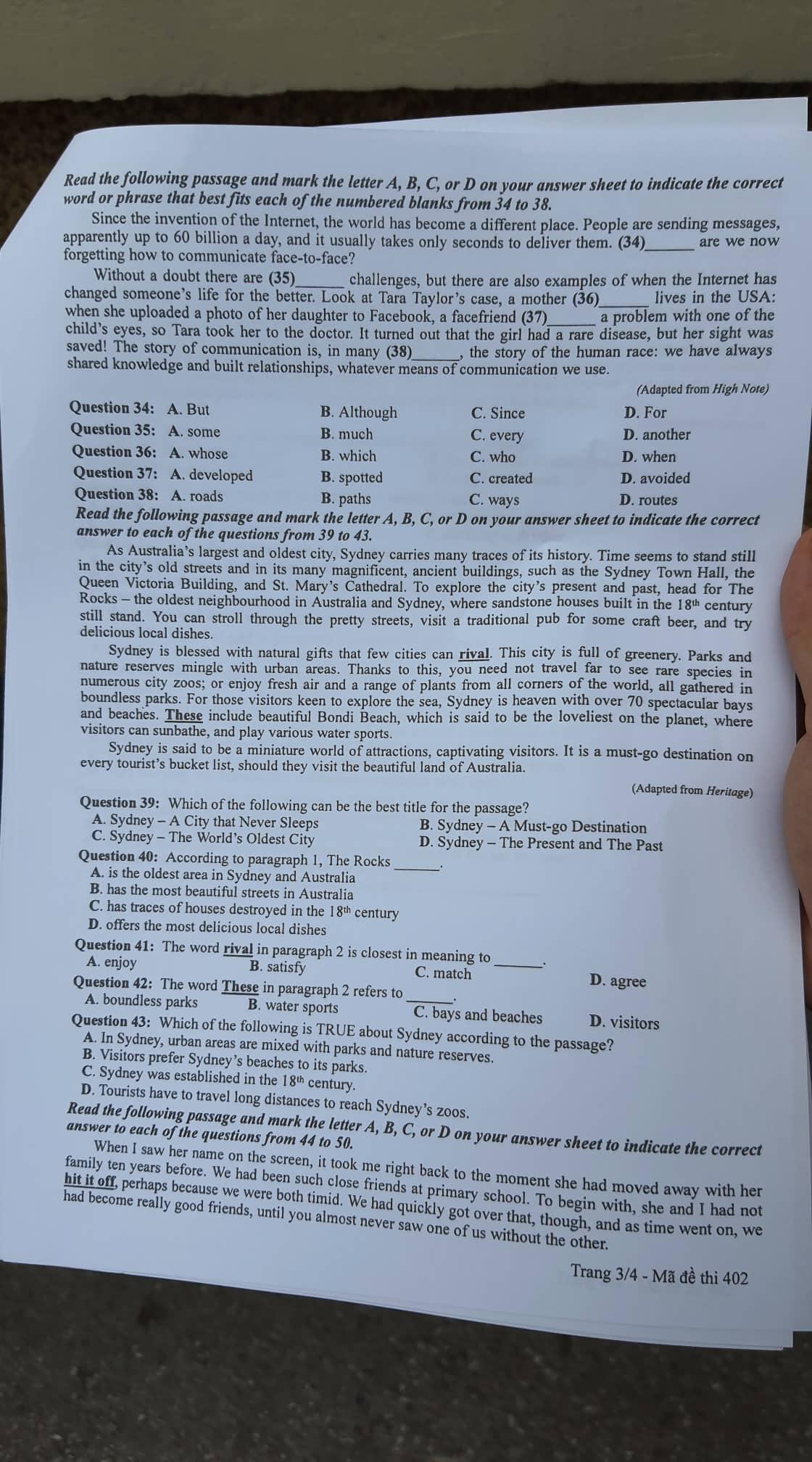 Đề tiếng Anh thi tốt nghiệp THPT năm 2022-3