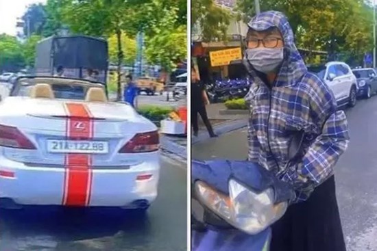 Nữ chủ xe Lexus mui trần livestream dạy dỗ cô gái đi xe máy đâm vào xe mình