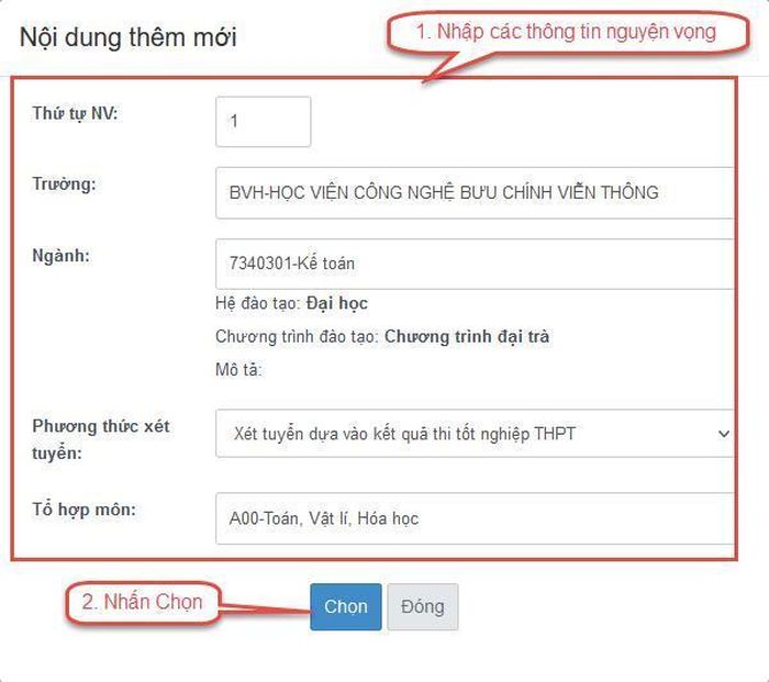 Cách đăng ký nguyện vọng xét tuyển đại học trên hệ thống của Bộ GD-ĐT-15