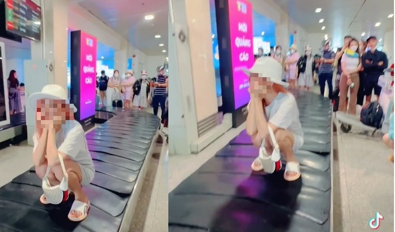 Bị chỉ trích vì thả dáng trên băng chuyền hành lý, phản ứng của nữ TikToker khiến CĐM phẫn nộ-2