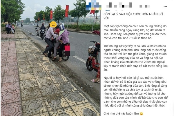 Bé trai gào khóc không ở cùng bố sau phiên tòa ly hôn: Bố mẹ chấm dứt, con ở với ai để không phải chịu tổn thương?-1