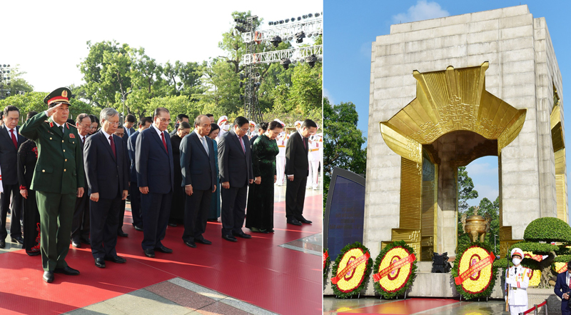 Lãnh đạo Đảng, Nhà nước và thành phố Hà Nội dâng hương tưởng niệm các Anh hùng liệt sĩ-1