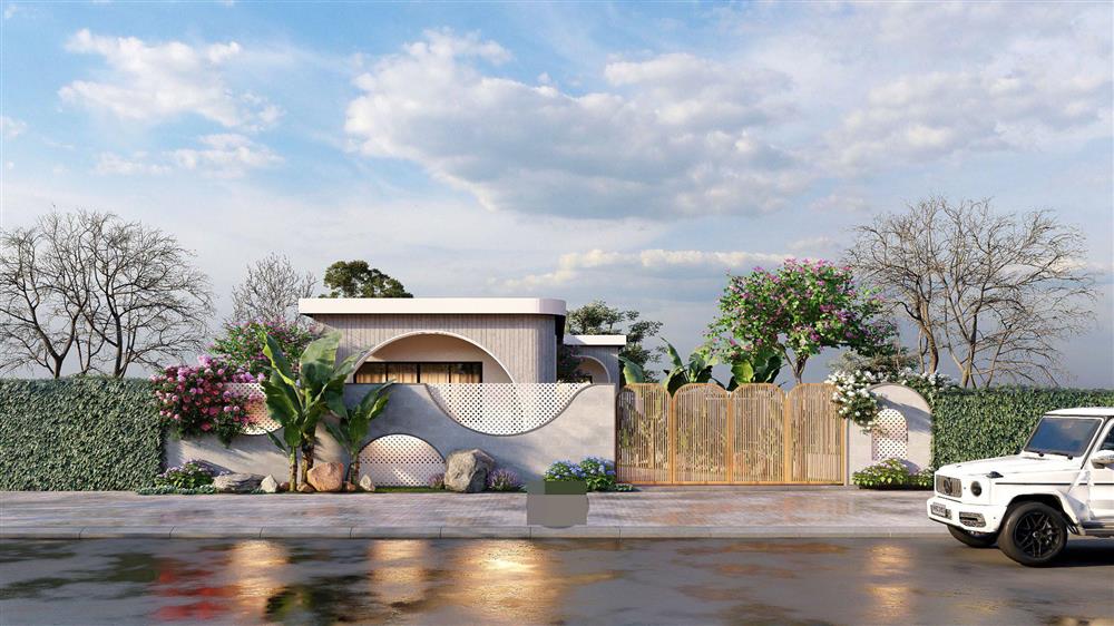 Nhà 1 tầng xây trên mảnh đất thắt eo, kiến trúc sư biến khuyết điểm thành lợi thế-3