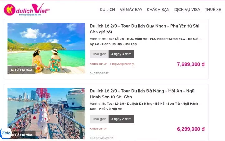 Combo du lịch 2/9 được rao bán rầm rộ-2