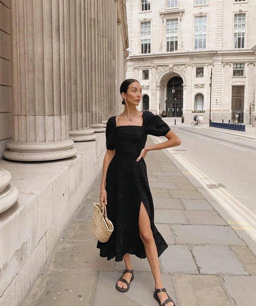 Kiểu váy liền này giúp che bụng mỡ triệt để, nàng nào diện lên cũng cao ráo thon gọn-6