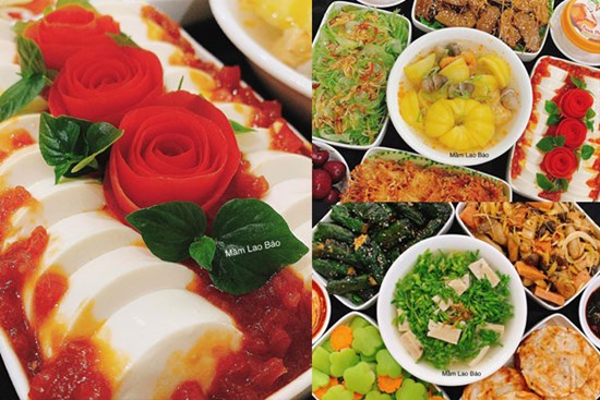 Mẹ đảm khoe mâm cơm chay tươm tất, hấp dẫn, ai cũng xuýt xoa khen đẹp không nỡ ăn