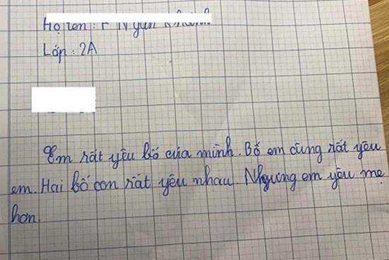 Bài văn dài đúng 4 câu khiến bố cạn lời, mẹ mát lòng mát dạ