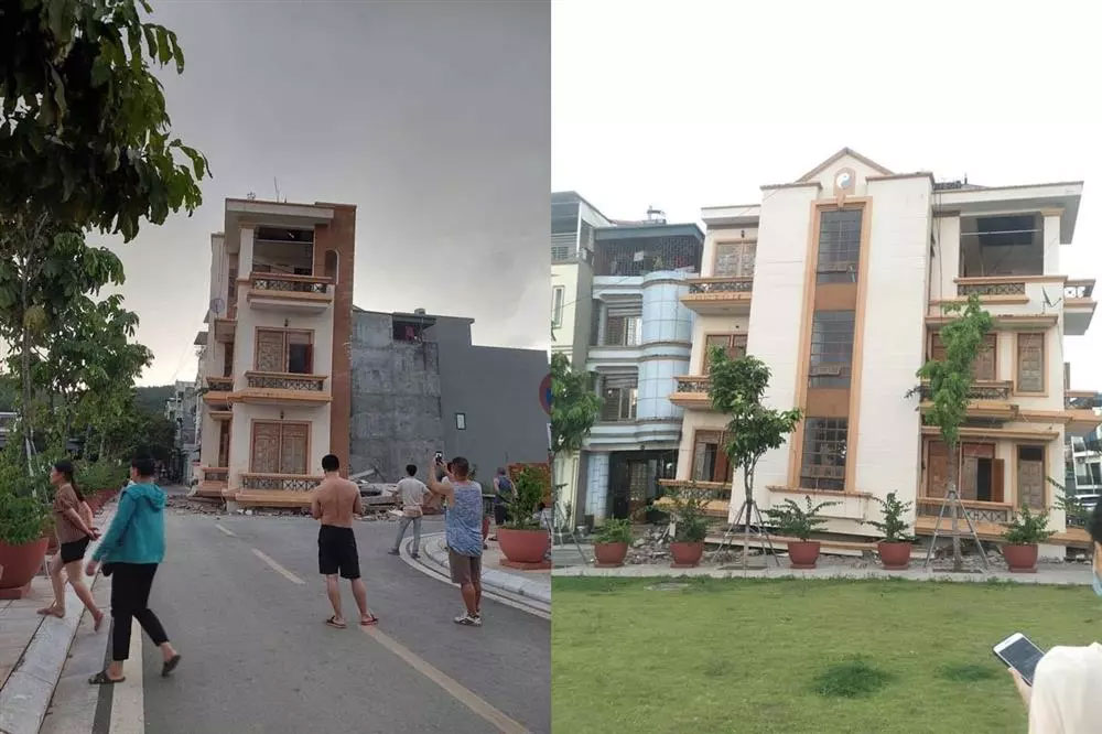 Kinh hoàng nhà 4 tầng ở Sơn La bất ngờ đổ sập khi đang di chuyển-1