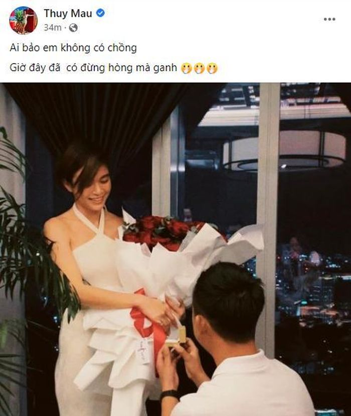 Á hậu Mâu Thủy nhận lời cầu hôn của bạn trai-1