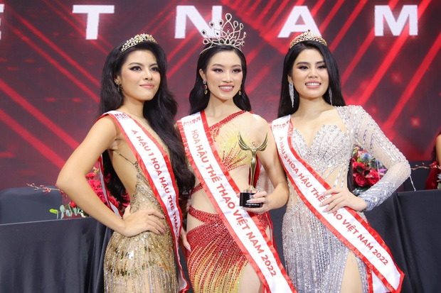 Cận nhan sắc và vóc dáng top 3 Hoa hậu Thể thao Việt Nam 2022: Tân HH Thu Thuỷ gợi cảm, 2 Á hậu thì sao?-1