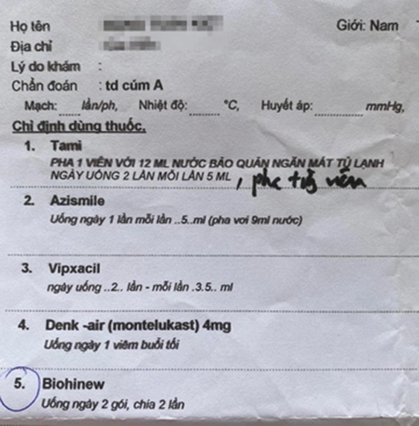 Bác sĩ kê đơn trị cúm A dù bệnh nhi test âm tính-1
