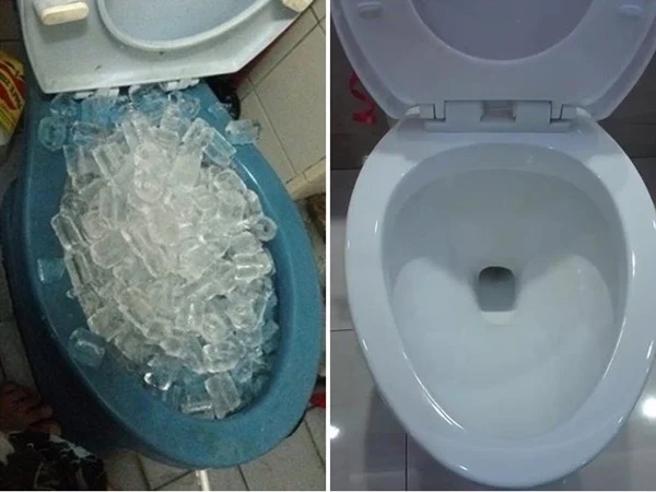 Đổ cả túi đá lạnh vào bồn cầu tưởng ngớ ngẩn hóa ra nhận được nhiều lợi ích bất ngờ ai cũng muốn-1