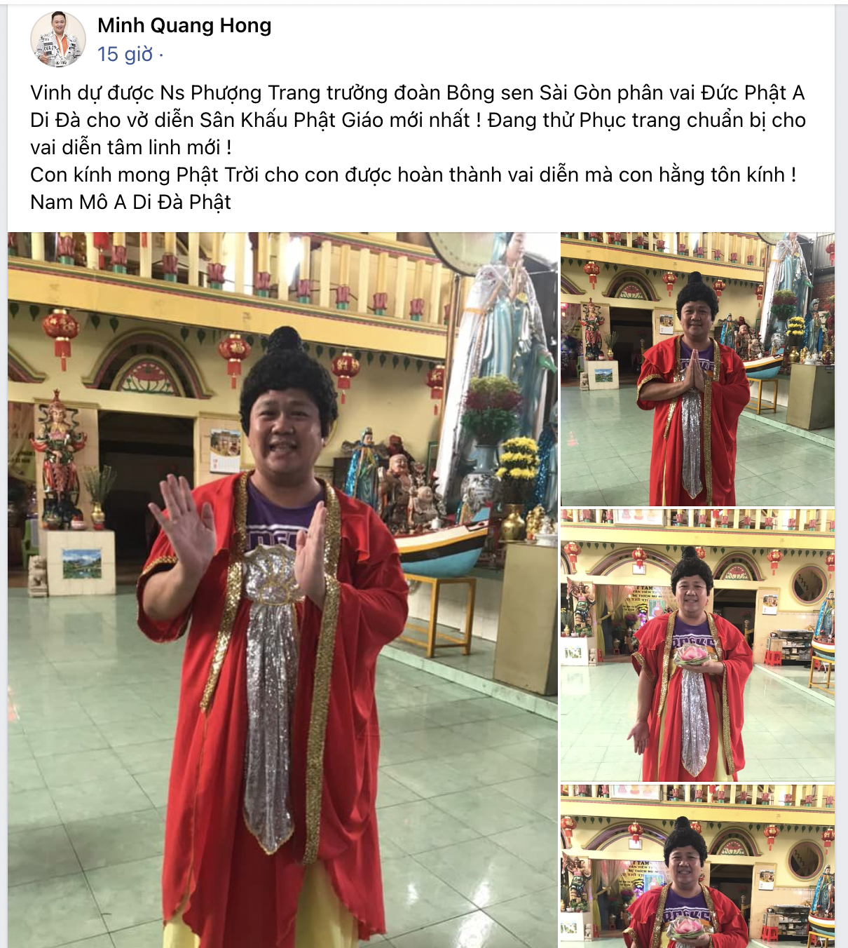 Đoàn Bông Sen Sài Gòn lên tiếng vụ Minh Béo khoe đóng vai Đức Phật-1