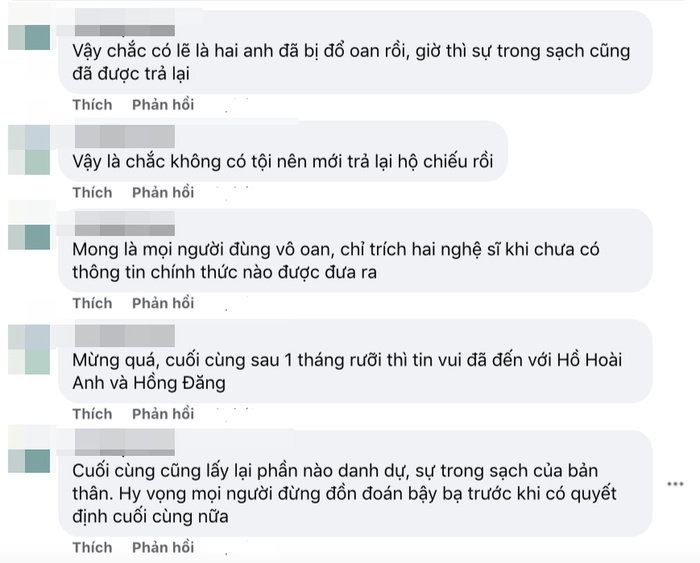 Hồ Hoài Anh và Hồng Đăng được trả hộ chiếu, netizen vui mừng: Sự trong sạch cuối cùng đã được lấy lại-3