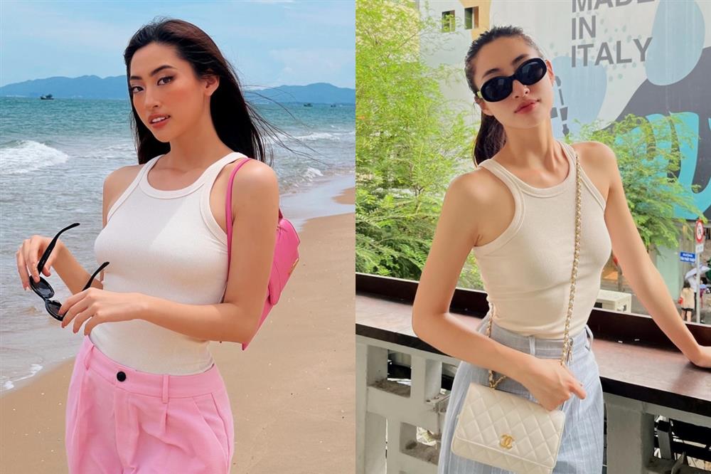 Nàng hậu tiết kiệm nhất Vbiz hẳn là Lương Thùy Linh khi rất chăm diện lại đồ cũ-8