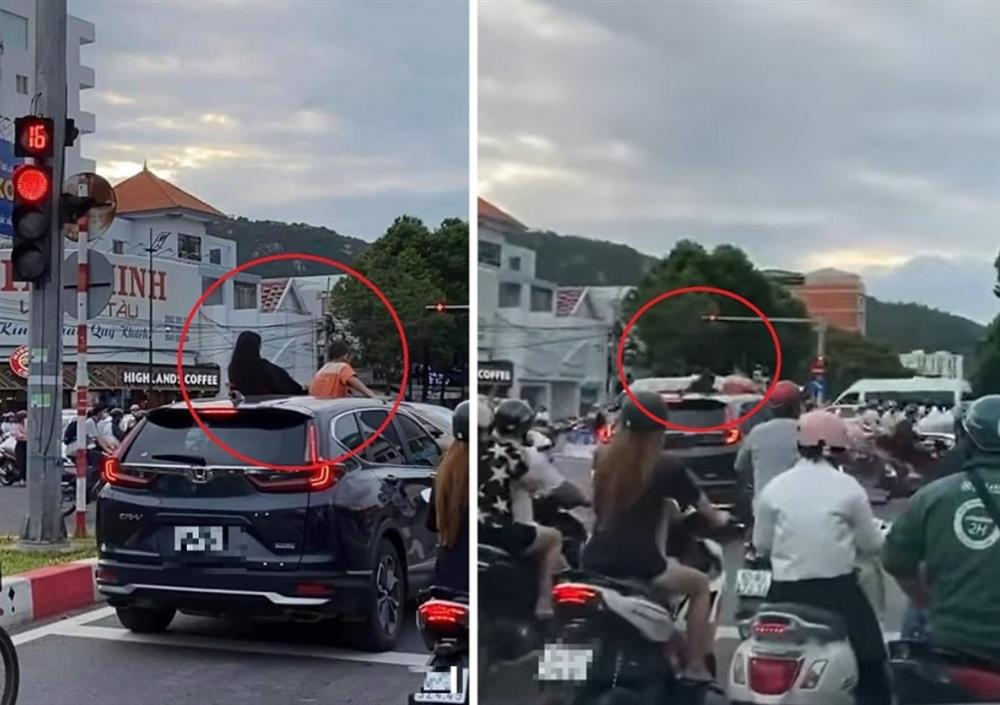 Tài xế cho con trẻ thò đầu khỏi nóc xe, ôm vô lăng lái ô tô bị chỉ trích dữ dội-1