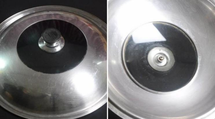 Nắp nồi bám bẩn lâu ngày, làm cách này là sạch bong, không phải cọ rửa vất vả-4