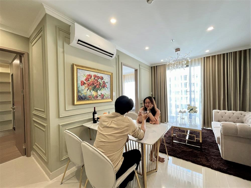 Căn hộ màu xám xanh cổ điển mà vẫn tân thời, cho tổ ấm thêm lãng mạn và bình yên-3