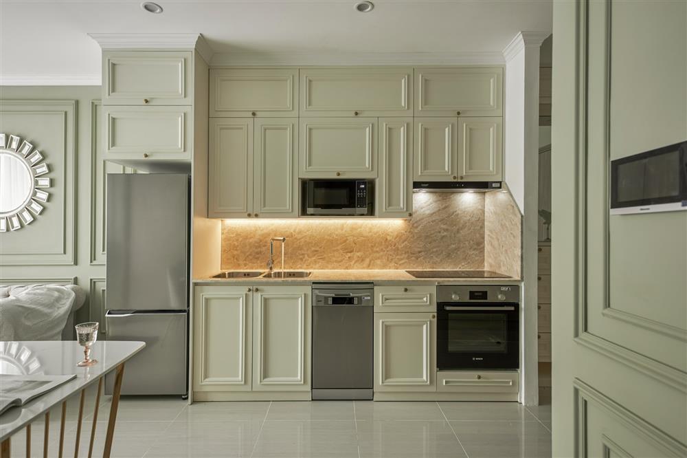 Căn hộ màu xám xanh cổ điển mà vẫn tân thời, cho tổ ấm thêm lãng mạn và bình yên-6