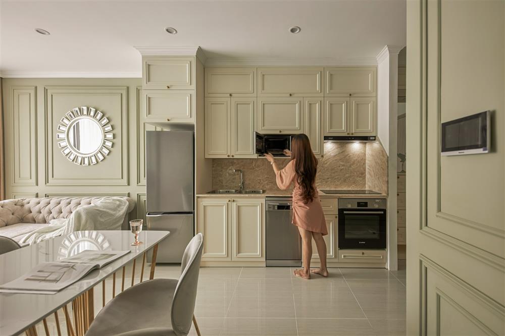 Căn hộ màu xám xanh cổ điển mà vẫn tân thời, cho tổ ấm thêm lãng mạn và bình yên-7