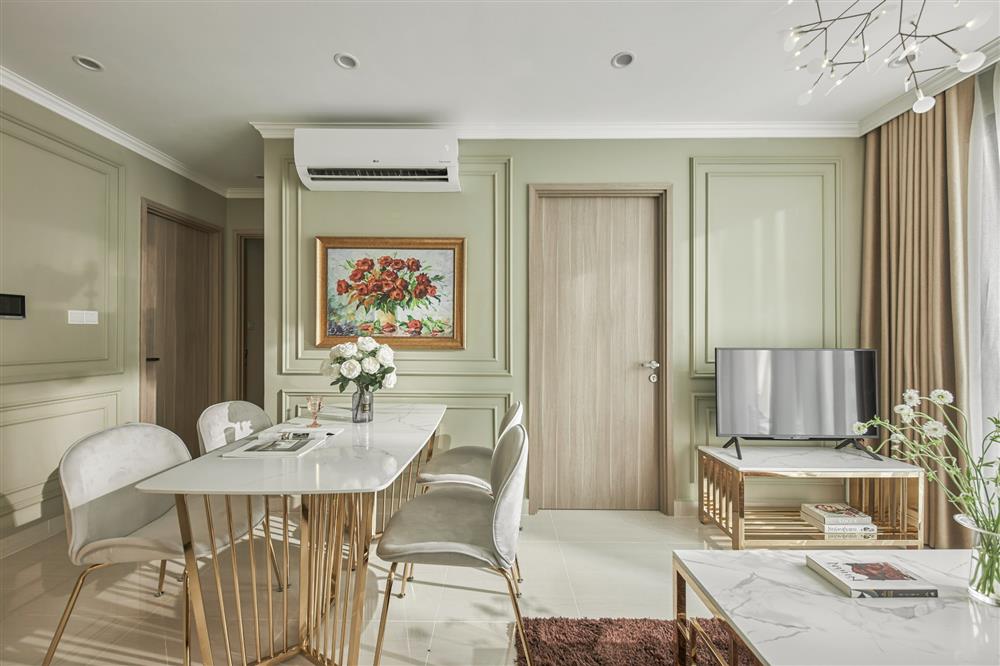 Căn hộ màu xám xanh cổ điển mà vẫn tân thời, cho tổ ấm thêm lãng mạn và bình yên-8