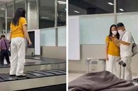 Cô gái mặc áo vàng quần trắng 'sống ảo' trên băng chuyền hành lý